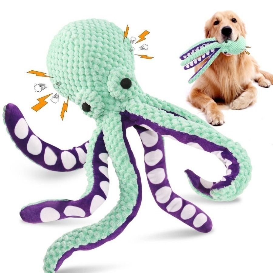 Squeaky Octopus Plush Dog Toy  - огляд і ціна Indestructible Dog Chew Toy
